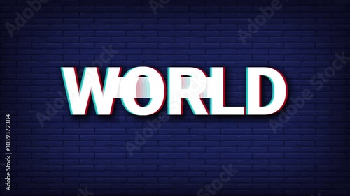 World white text effect animation vedio