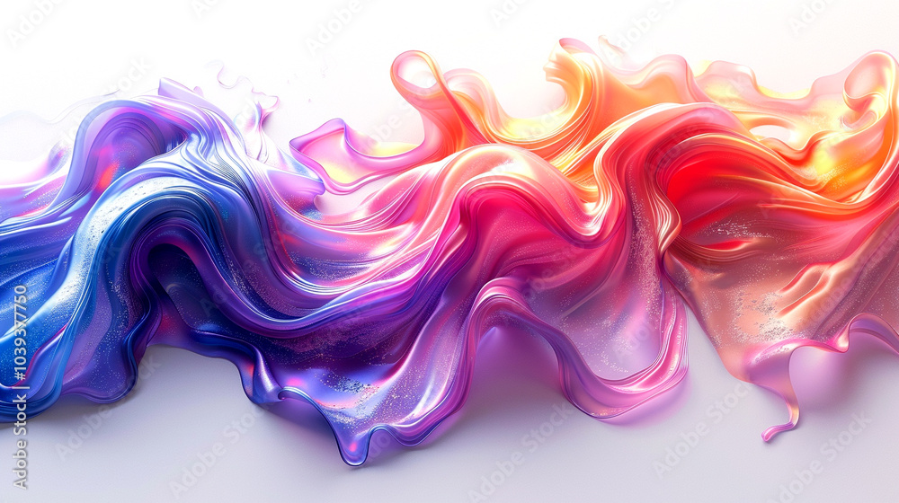 Vibrant swirls of color dance gracefully across a smooth surface at sunrise Vibrant swirls of color dance gracefully across a smooth surface at sunrise