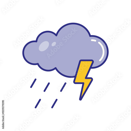 Thunderstorm vector icon stock illustration