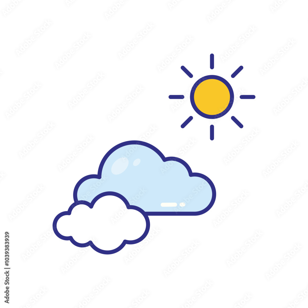 Partly Cloudy vector icon stock illustration Partly Cloudy vector icon stock illustration