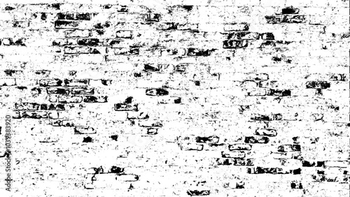 Brick wall background white, gray, translucent for text and labels. Grunge black white brick wall image.