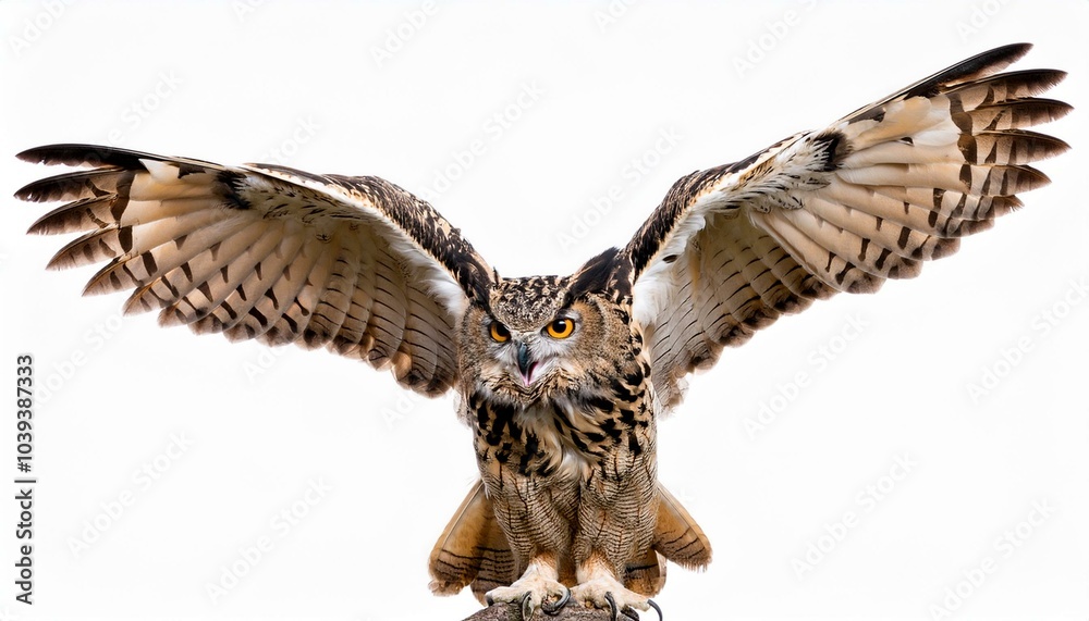 Obraz premium アフリカワシミミズク（Spotted Eagle Owl on white background） 