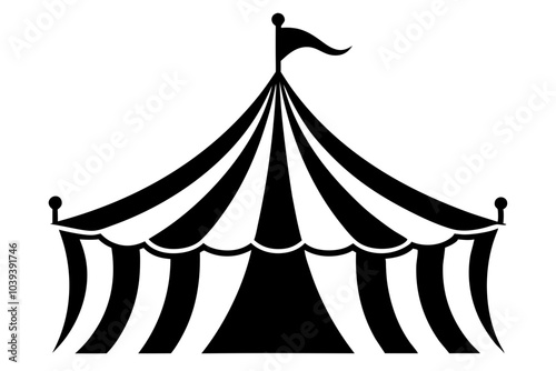 Circus tent silhouette | isolated vector silhouette illustration on white background