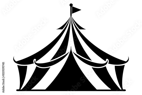 Circus tent silhouette | isolated vector silhouette illustration on white background