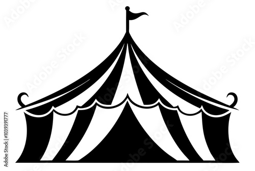 Circus tent silhouette | isolated vector silhouette illustration on white background