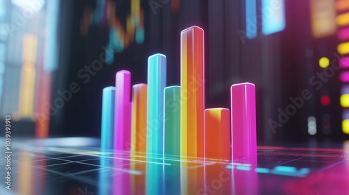 Vibrant 3D Bar Graph with Colorful Bars