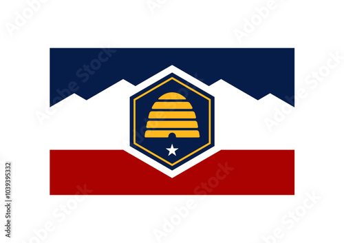 Flag of Utah state, US photo