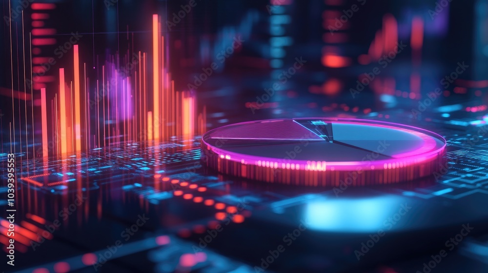 Abstract Digital Data Visualization and Analysis Concept