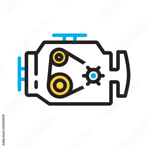 Vector multicolor icon for Car engine photo