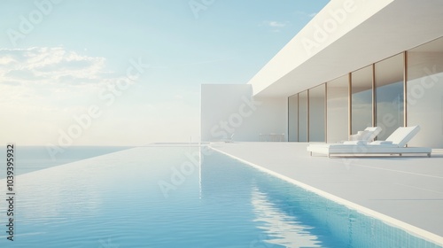 A serene infinity pool overlooking the ocean  embodying modern luxury and relaxation.