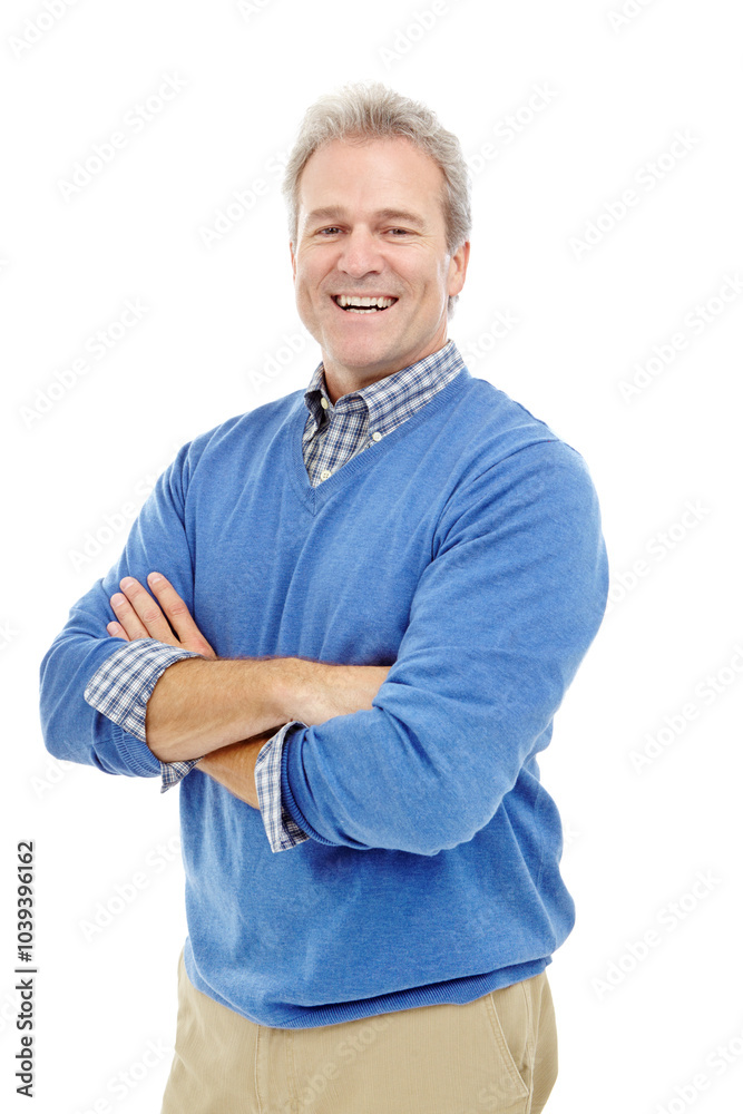 Fotografie Business, man and confident for portrait in studio with ambition, corporate career and finance executive