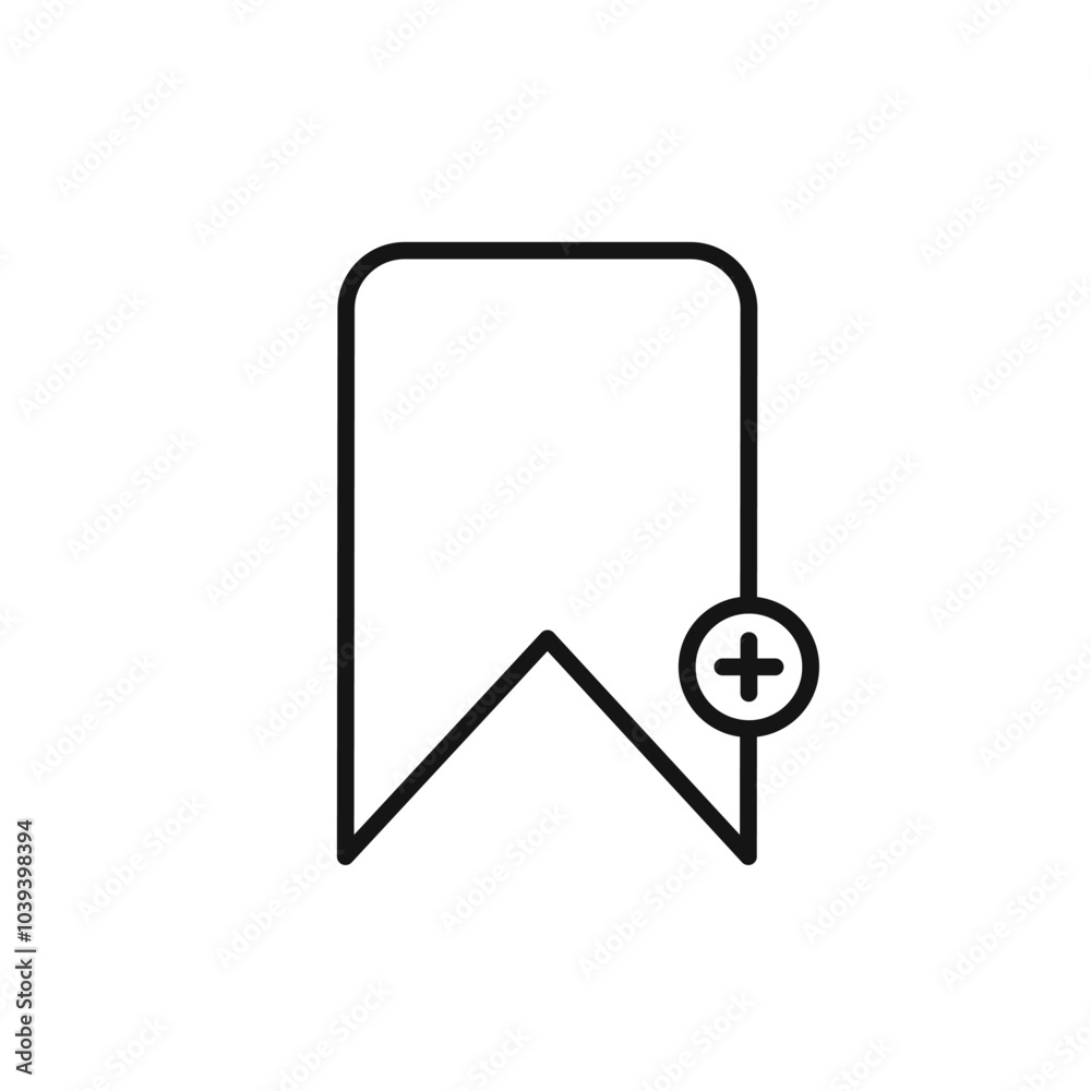 Bookmark add icon Thin line art isolated Bookmark add icon Thin line art isolated