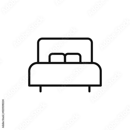 Bed icon Thin line art isolated