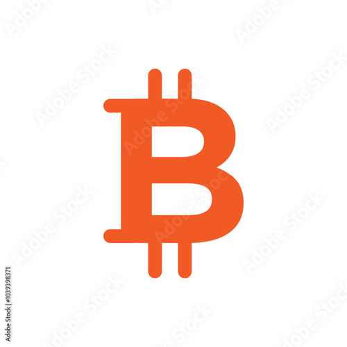 Bitcoin icon Thin line art isolated