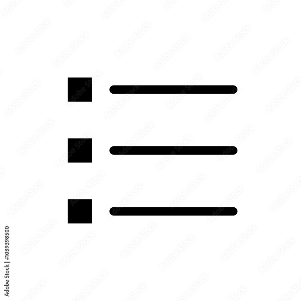 Bulleted list icon Thin line art isolated Bulleted list icon Thin line art isolated
