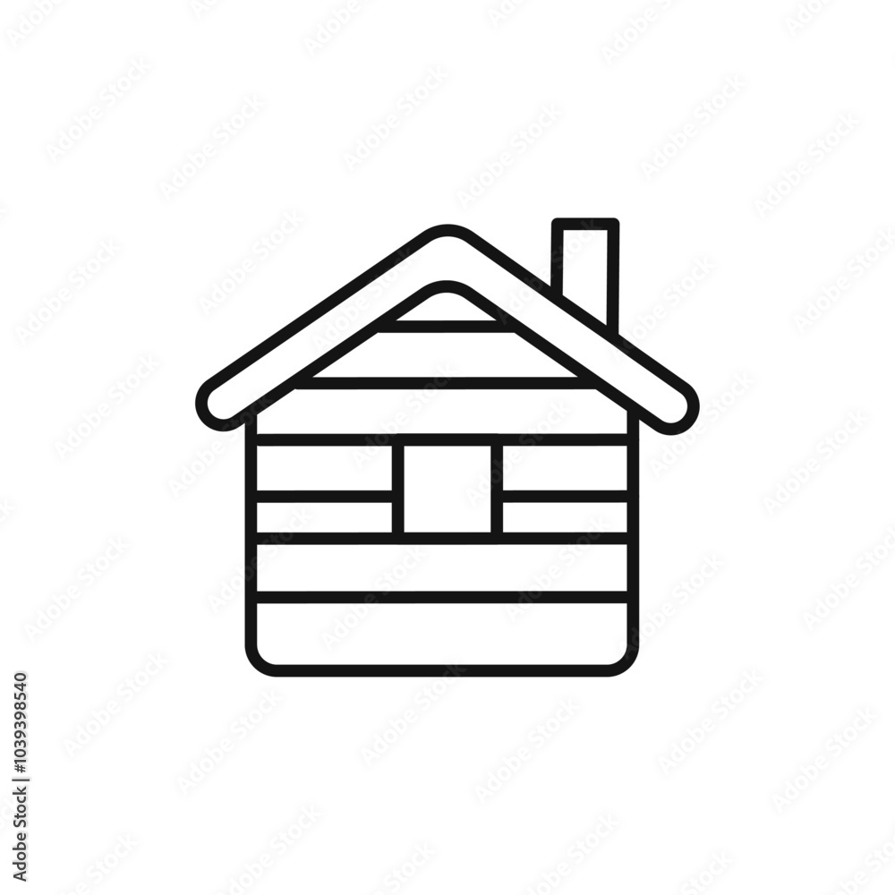 Cabin icon Thin line art isolated Cabin icon Thin line art isolated
