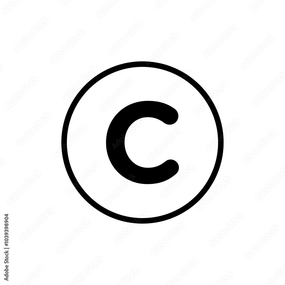 Copyright icon Thin line art isolated Copyright icon Thin line art isolated