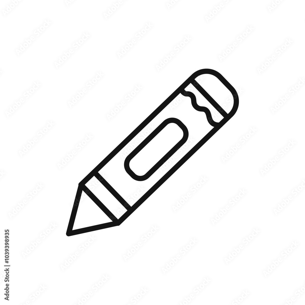 Crayon icon Thin line art isolated Crayon icon Thin line art isolated