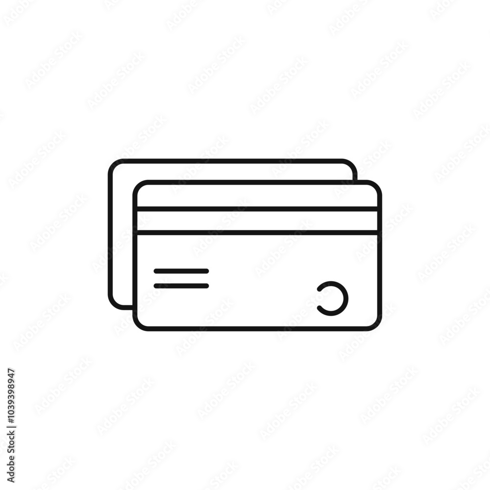 Credit card icon Thin line art isolated Credit card icon Thin line art isolated