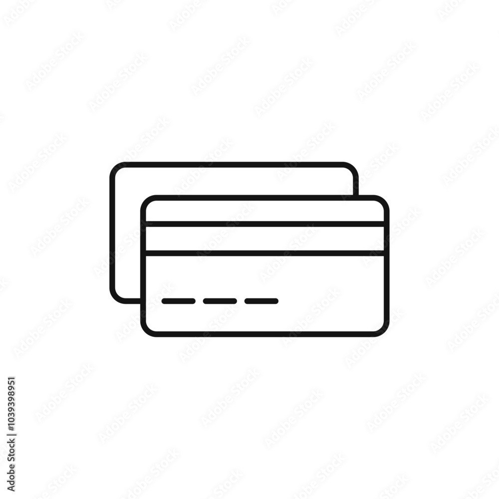 Credit card icon Thin line art isolated Credit card icon Thin line art isolated