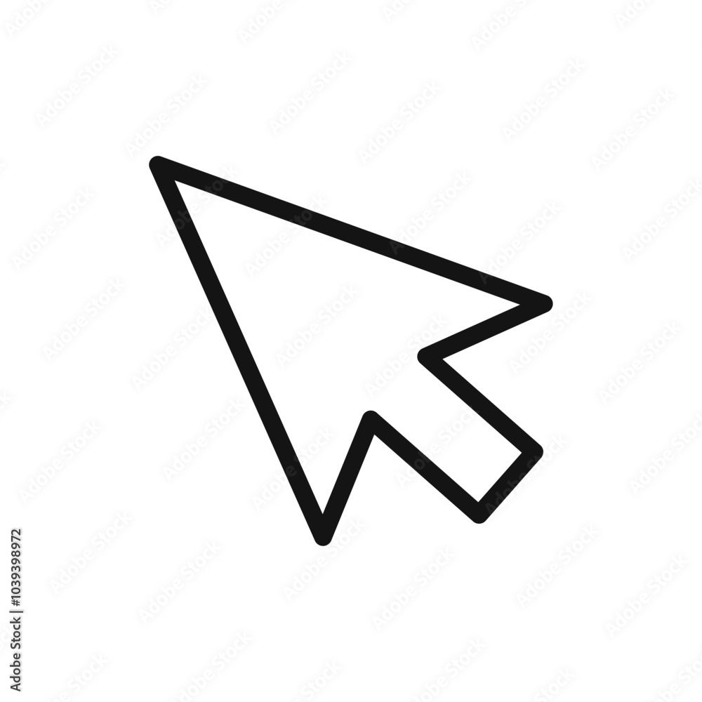 Cursor arrow icon Thin line art isolated Cursor arrow icon Thin line art isolated