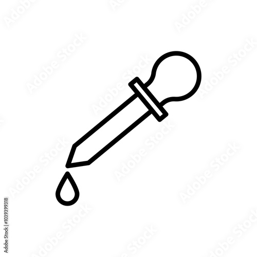 Dropper icon Thin line art isolated