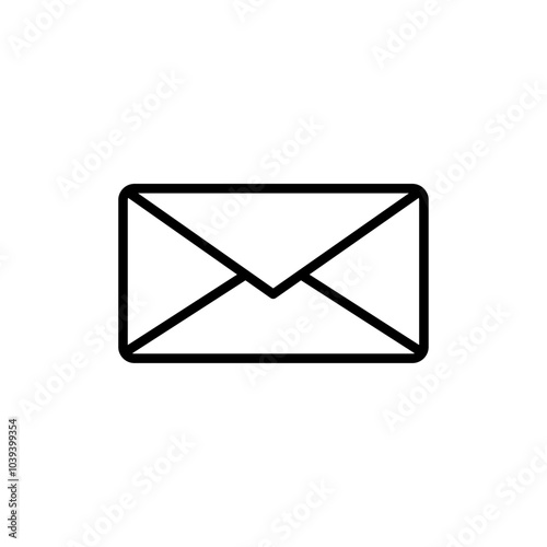 Envelope icon Thin line art isolated