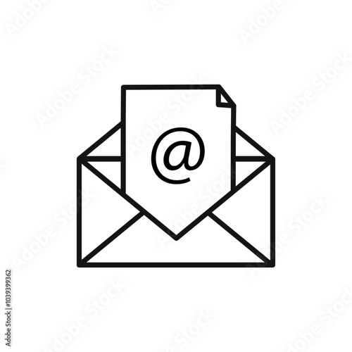 Email icon Thin line art isolated