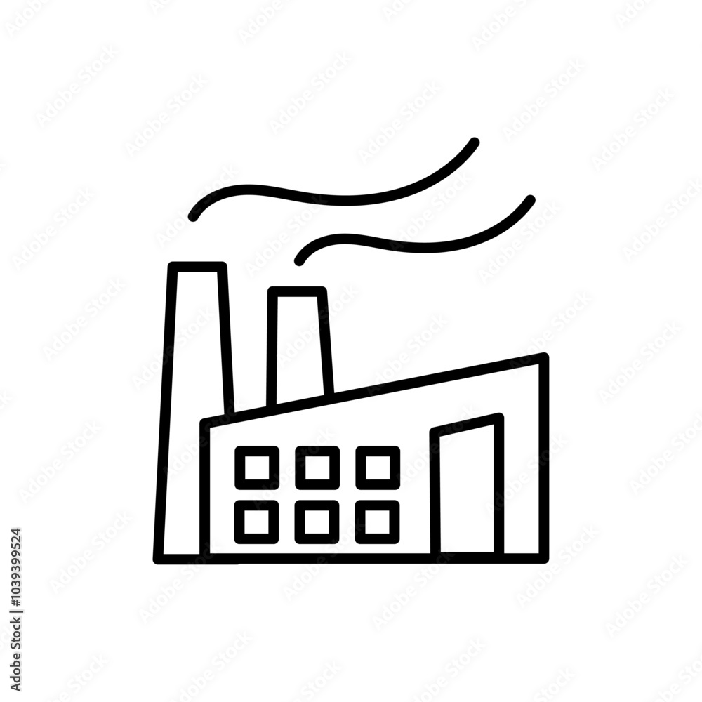 Factory icon Thin line art isolated Factory icon Thin line art isolated