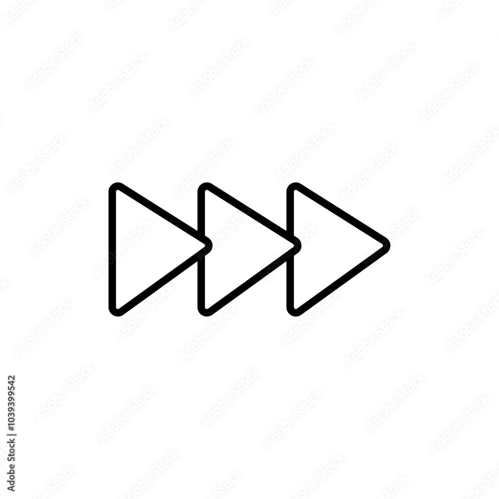 Fast forward icon Thin line art isolated Fast forward icon Thin line art isolated