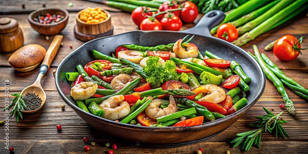 Delicious Asparagus Stir Fried with Shrimp - Fresh, Colorful, and Healthy Asian Cuisine Dish for Food Lovers and Cooking Enthusiasts Delicious Asparagus Stir Fried with Shrimp - Fresh, Colorful, and Healthy Asian Cuisine Dish for Food Lovers and Cooking Enthusiasts