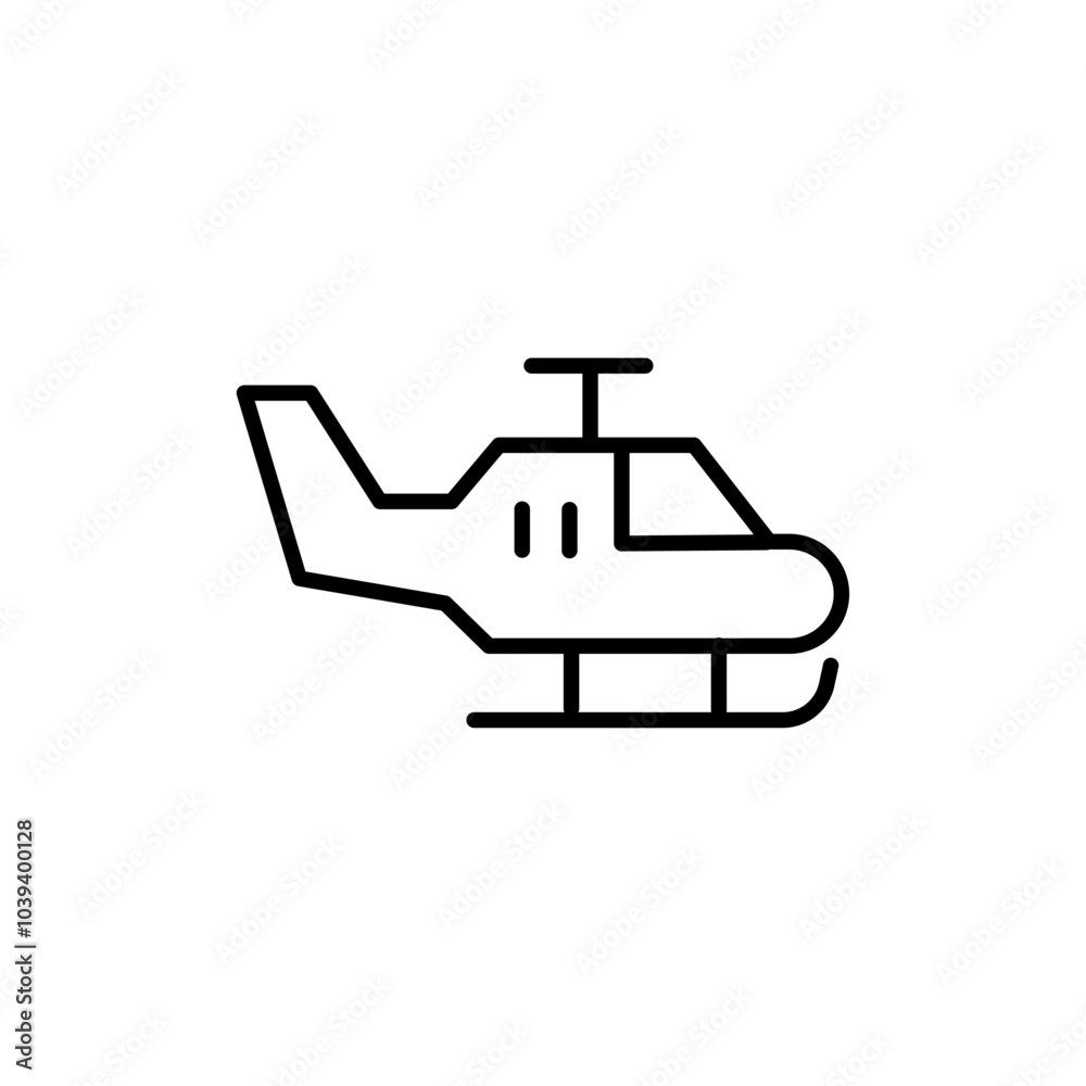 Helicopter icon Thin line art isolated Helicopter icon Thin line art isolated