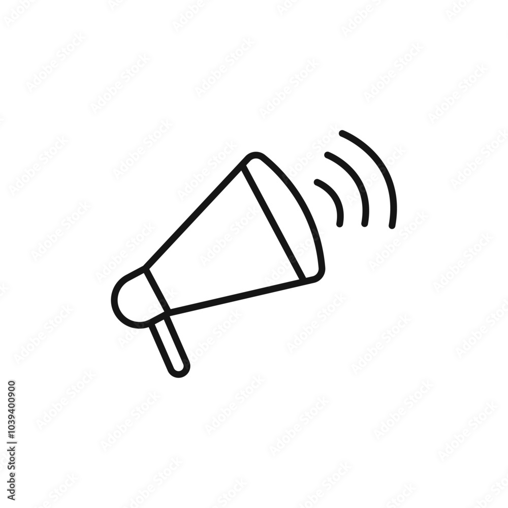 Megaphone icon Thin line art isolated Megaphone icon Thin line art isolated