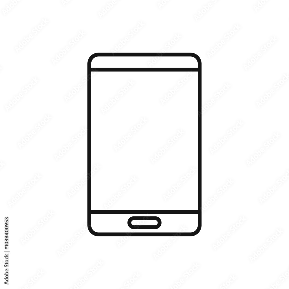 Mobile icon Thin line art isolated Mobile icon Thin line art isolated