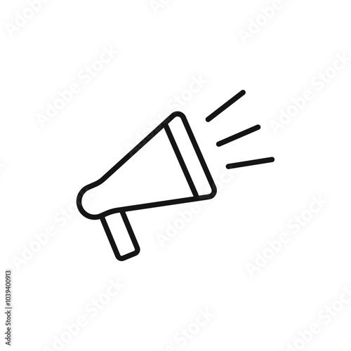 Megaphone icon Thin line art isolated