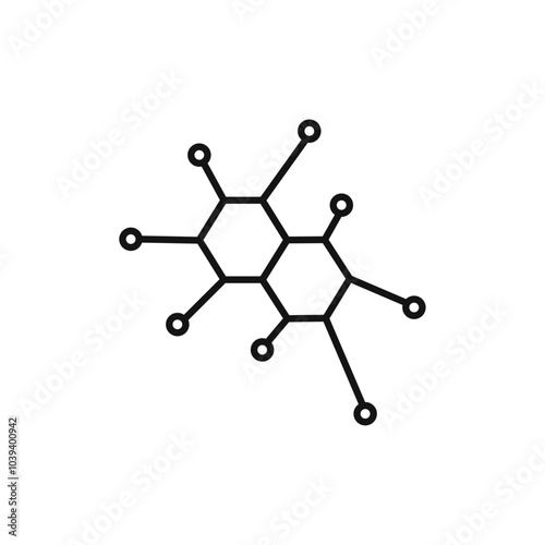 Molecule icon Thin line art isolated