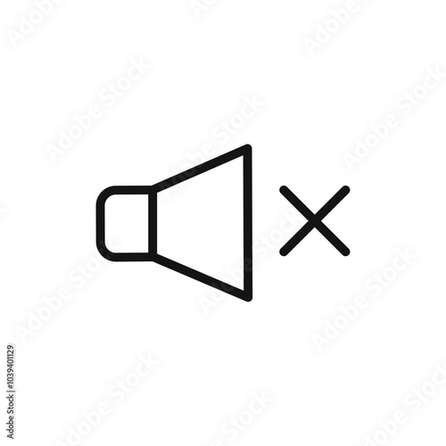 Mute icon Thin line art isolated