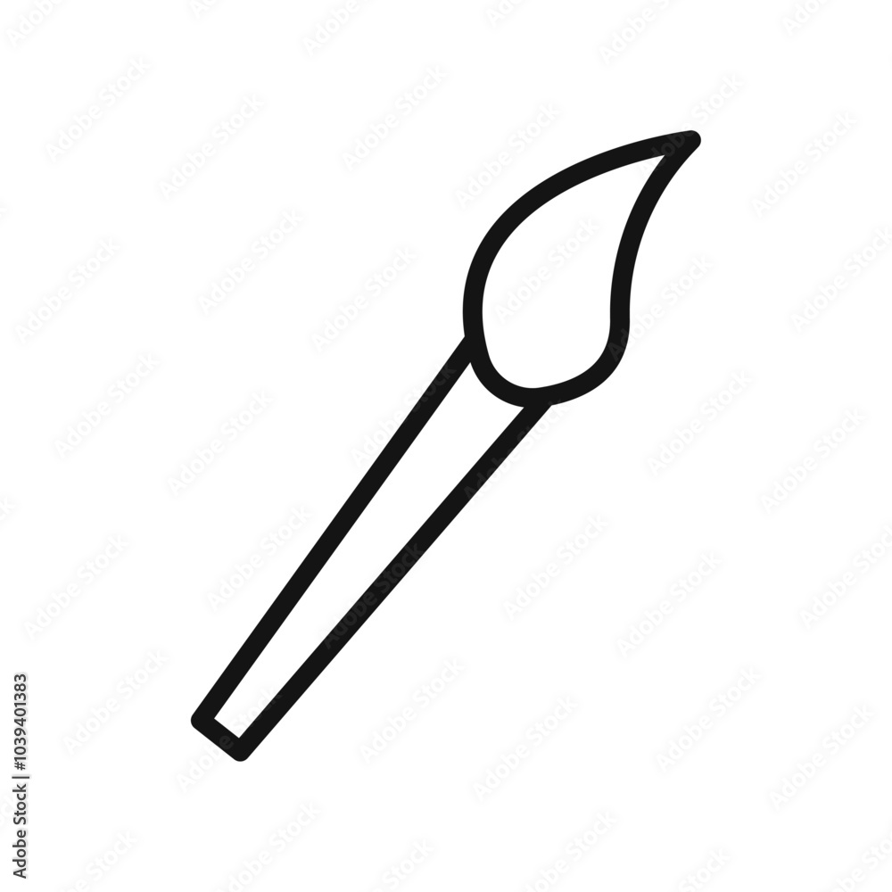 Paint brush icon Thin line art isolated Paint brush icon Thin line art isolated