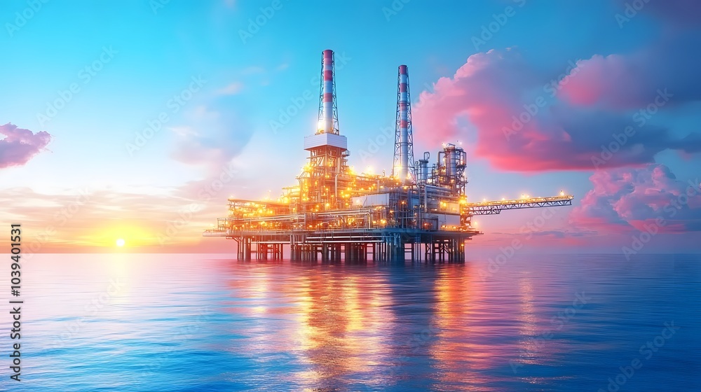Obraz premium Oceanic oil rig