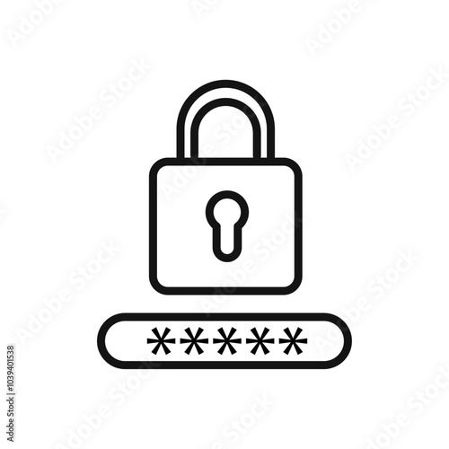 Password icon Thin line art isolated