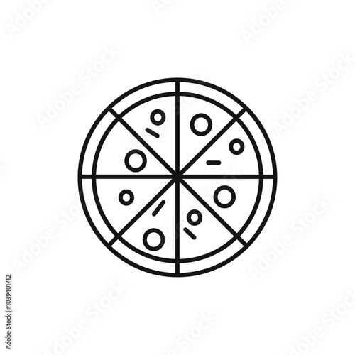 Pizza icon Thin line art isolated