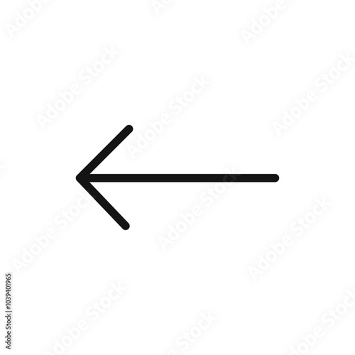 Previous arrow icon Thin line art isolated