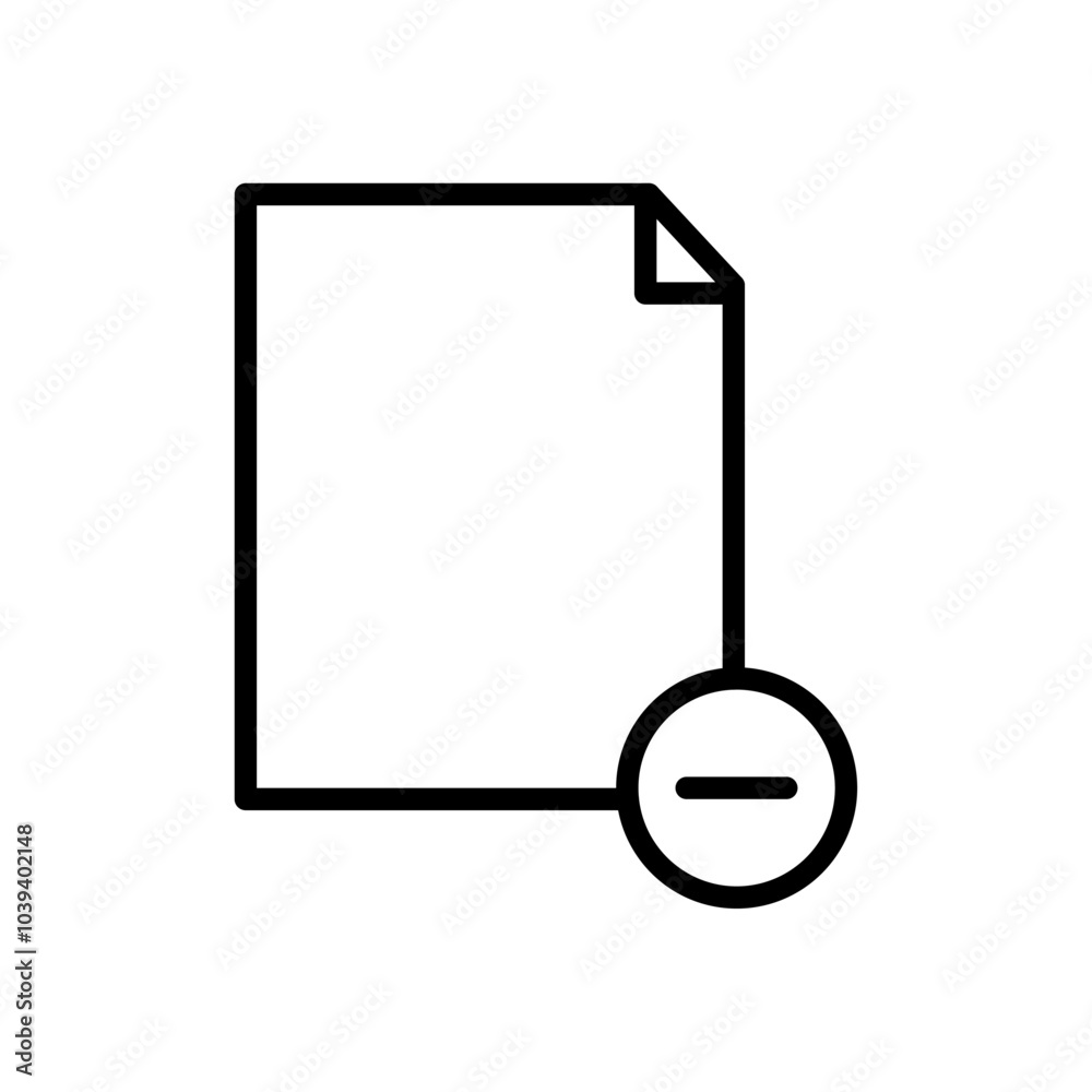 Remove file icon Thin line art isolated Remove file icon Thin line art isolated
