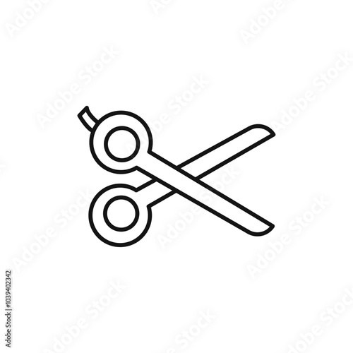 Scissor icon Thin line art isolated