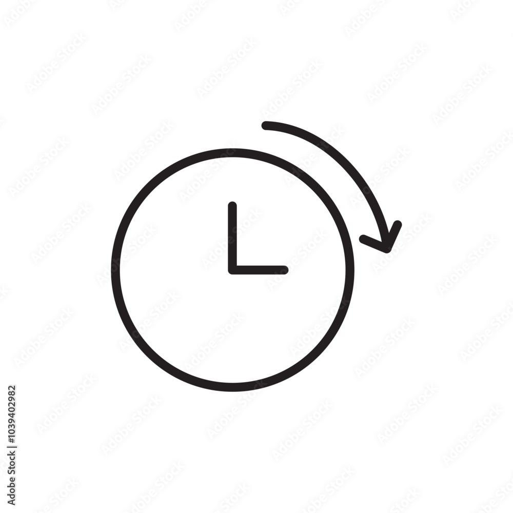 Time forward icon Thin line art isolated Time forward icon Thin line art isolated