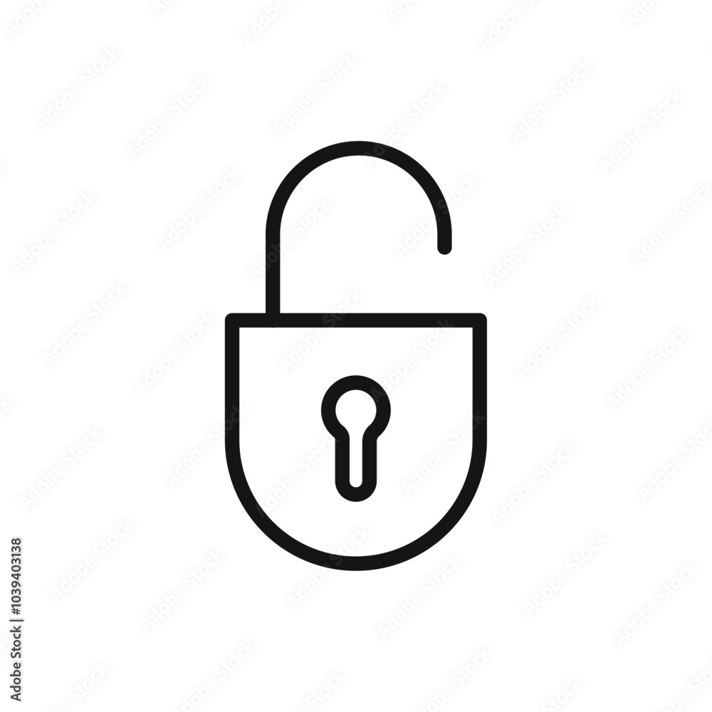 Unlock icon Thin line art isolated Unlock icon Thin line art isolated