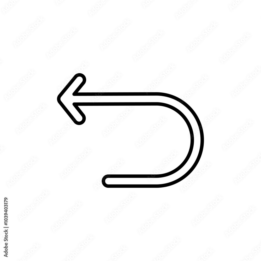 Fototapeta premium Undo icon Thin line art isolated