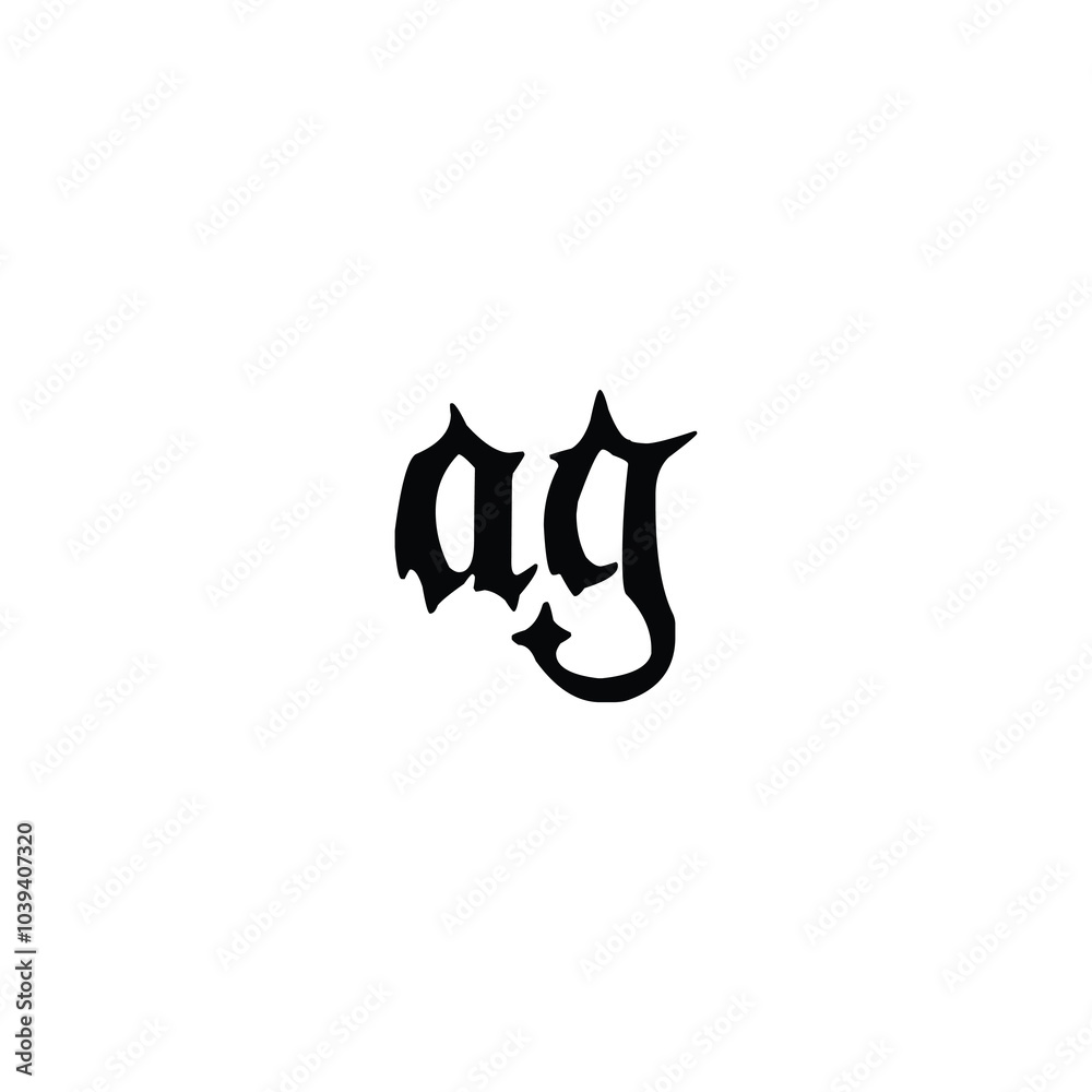 Obraz premium AG monogram logo design letter text name symbol monochrome logotype alphabet character simple logo