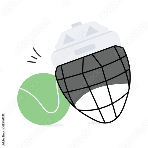 Protective goalie helmet vector design, sports equipment