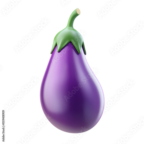 Simplified 3d icon of eggplant photo